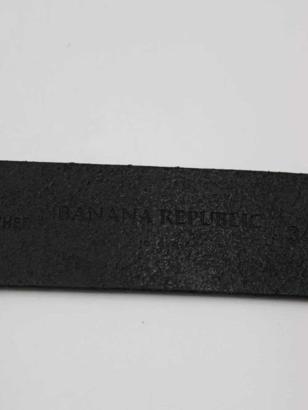 Banana Republic Genuine Leather Belt Black Mens Size 34 Silver Buckle No Holes